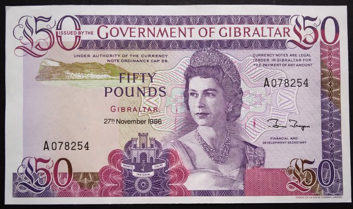 Gibraltar. - 50 pounds 1986 - Pick 24  (Ingen mindstepris)