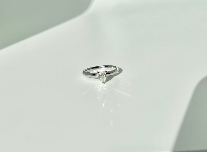 Forlovelsesring - 18 kraat Hvidguld -  0.50ct. tw. Diamant (Natur)