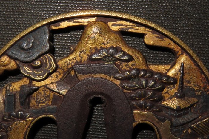 Katana - Smedet jern - Daito Ujigawa War Tsuba w/Gold Fukurin : Mogarashi Soten : C4-86 - Japan - Edo-perioden (1600-1868)