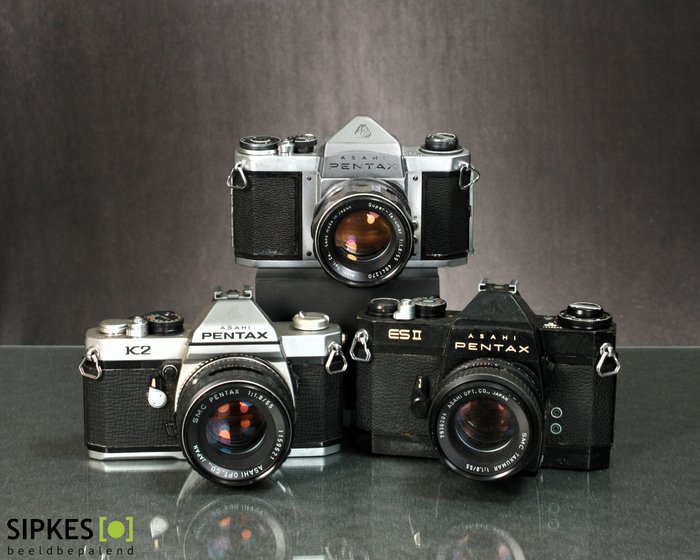 Pentax K2 + 1,8/55mm / ES II black + 1,8/55mm / S1 + 2/55mm (Parts) - Reflekskamera med enkelt linse (SLR)