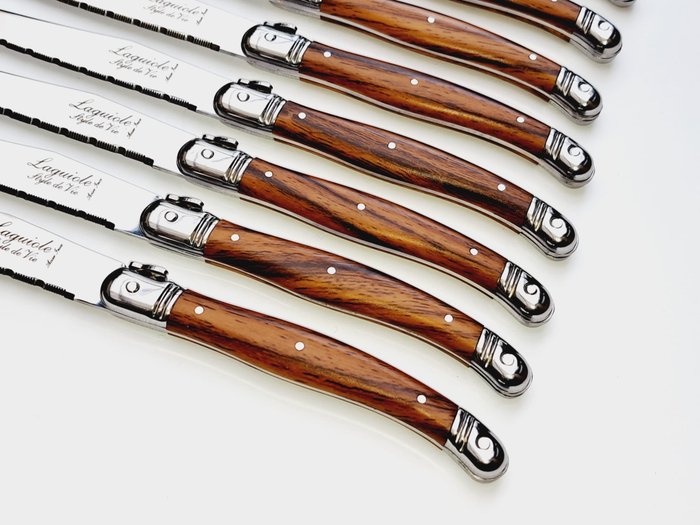 Laguiole - 12x Steak Knives - Brown - style de - Bordknive sæt (12) - Rustfrit stål