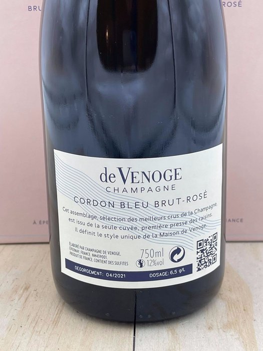 De Venoge, De Venoge, Cordon Bleu Brut - Champagne Rosé - 6 Flasker (0,75 L)