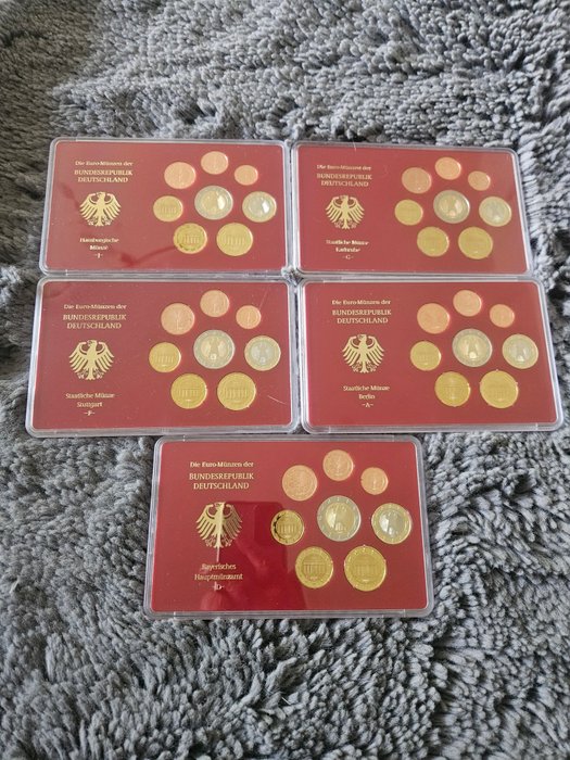 Tyskland Proof Set 2003 "ADFGJ" (5 sets)  (Ingen mindstepris)