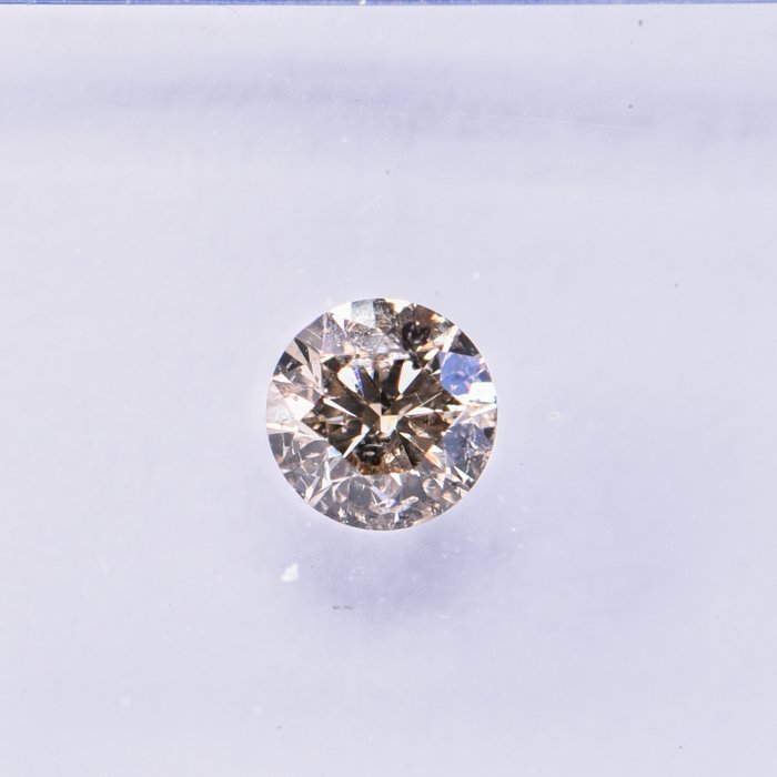 Ingen mindstepris - 1 pcs Diamant  (Naturfarvet)  - 0.30 ct - Rund - Fancy Brunlig Gul - I1 - International Gemological Institute (IGI) - IDEAL KLIPPET RUND BRILLANT