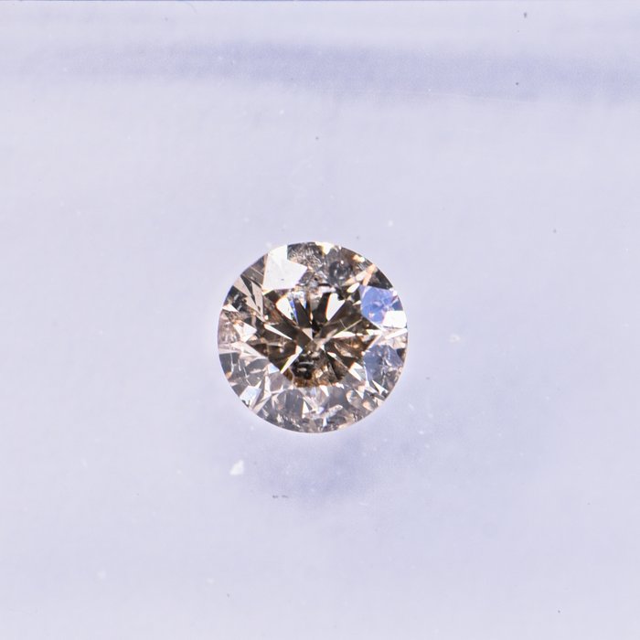 Ingen mindstepris - 1 pcs Diamant  (Naturfarvet)  - 0.30 ct - Rund - Fancy Brunlig Gul - I1 - International Gemological Institute (IGI) - IDEAL KLIPPET RUND BRILLANT