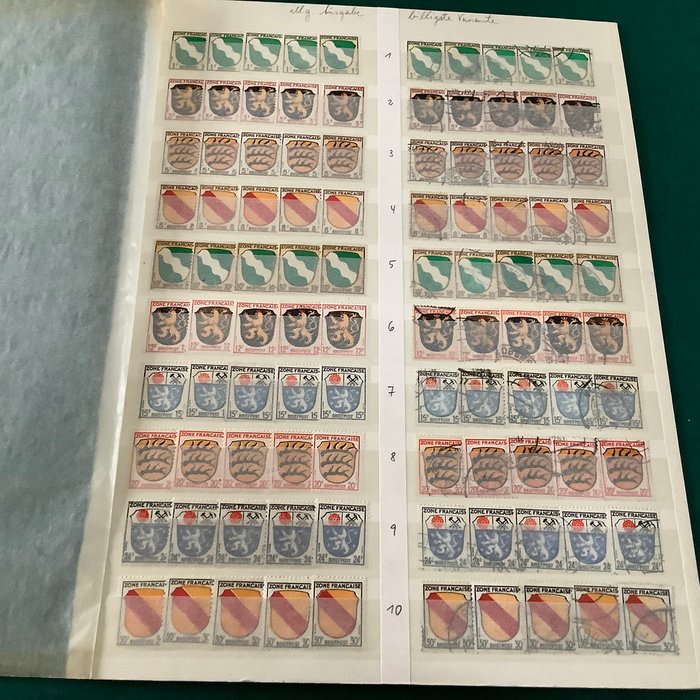 De allieredes besættelse - Tyskland (fransk zone) 1945 - Generel udgave: lille lager med 5 stemplede og MNH serier - Michel 1/13