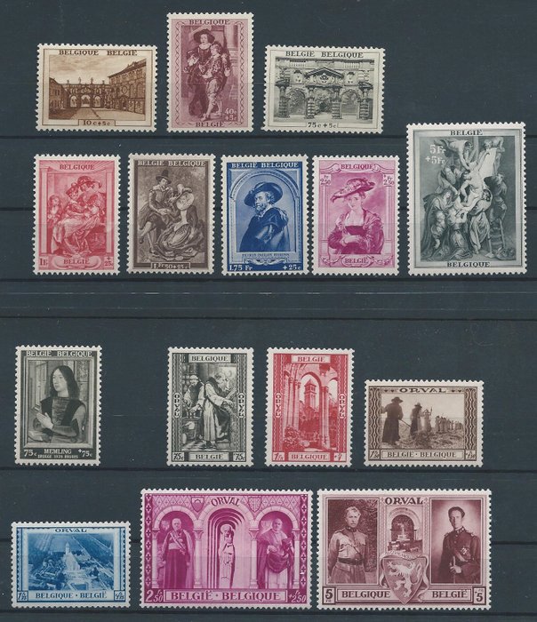 Belgien 1939/1945 - 7 Komplet bind med Rubens Hus - 3. Orval - Krigsår med blokke - tussen OBP/COB 496/724 + BL10/17