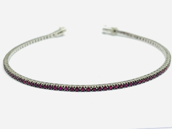 Crieri - Armbånd - 18 kraat Hvidguld -  3.70ct. tw. Rubin - Fremstillet i Italien