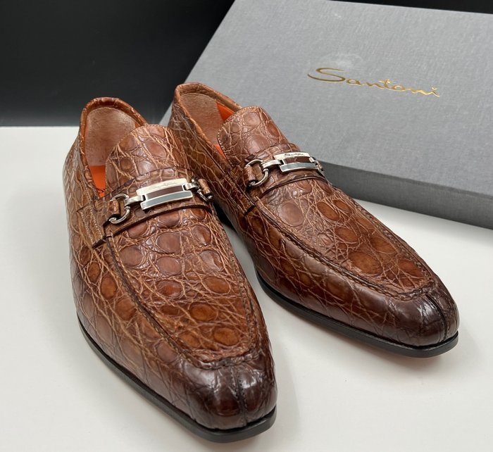 Santoni UK7,5 Crocodile - No reserve price - Hyttesko - Størelse: EU 42.5 - Ny og i æsken