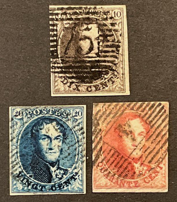 Belgien 1849/1861 - Leopold I - Epauletter + Medaljoner - Komplet sæt stemplet - OBP 1/12