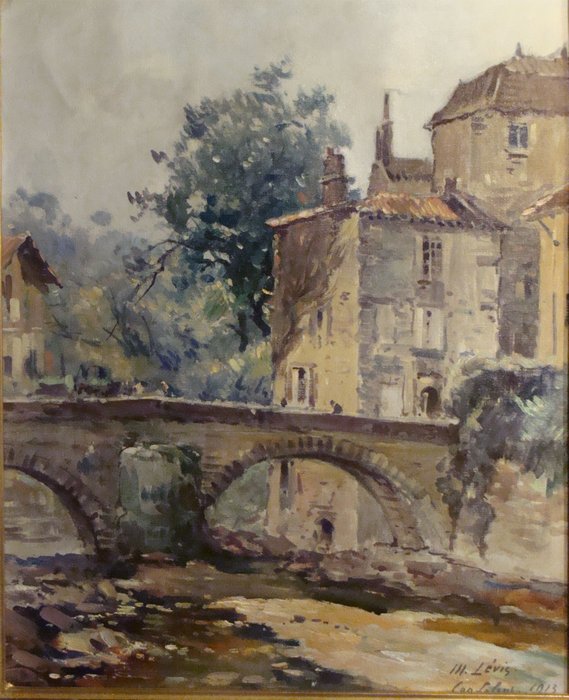 Maurice Lévis (1860-1941) - Le pont de Confolens (Charentes)