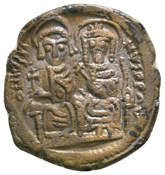 Byzantinske rige. Justin II (AD 565-578). Follis  (Ingen mindstepris)