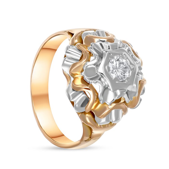 Ring - 18 kraat Gulguld, Hvidguld -  0.25ct. tw. Diamant (Natur)