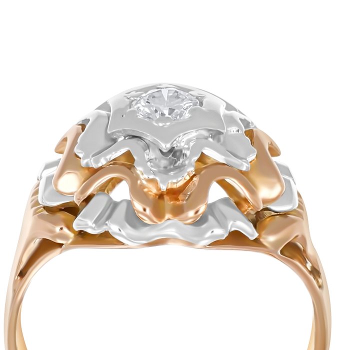 Ring - 18 kraat Gulguld, Hvidguld -  0.25ct. tw. Diamant (Natur)