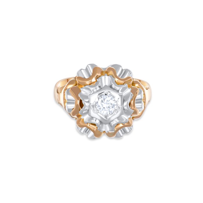 Ring - 18 kraat Gulguld, Hvidguld -  0.25ct. tw. Diamant (Natur)