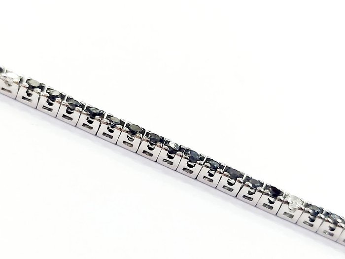 Armbånd - 18 kraat Hvidguld -  3.43ct. tw. Diamant (Farvebehandlet)  - Diamant