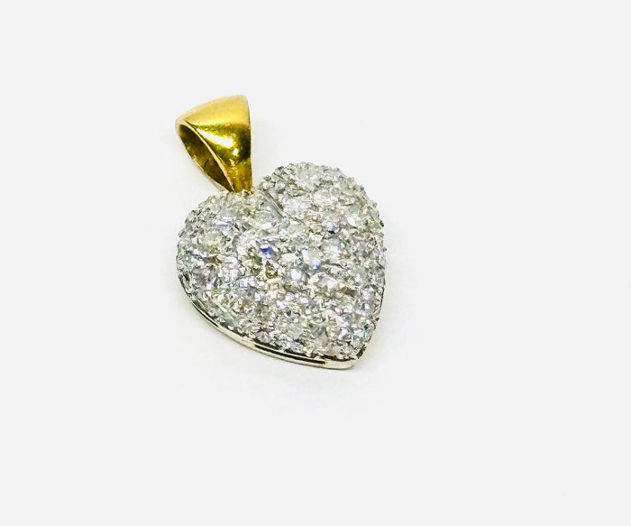 Vedhæng - 18 kraat Gulguld, Hvidguld -  1.50ct. tw. Diamant (Natur)