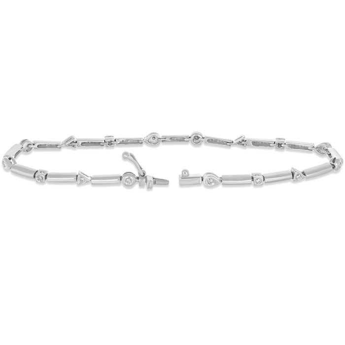 Armbånd - 18 kraat Hvidguld -  0.24ct. tw. Diamant (Natur)