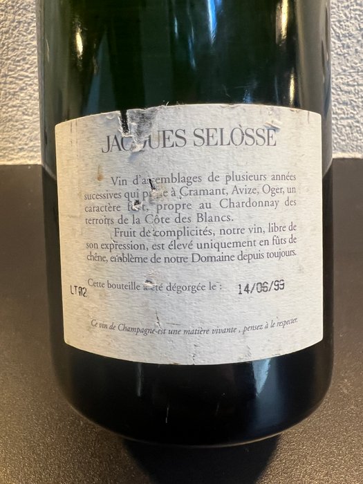 Jacques Selosse Extra Brut - Champagne Blanc de Blancs Grand Cru - 1 Flaske (075L)