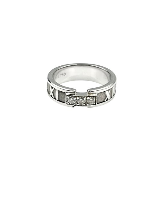 Tiffany  Co. - Ring - Atlas - 18 kraat Hvidguld -  0.18ct. tw. Diamant (Natur)  - 3 DIAMANTER