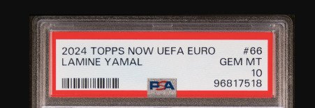 2024 Topps UEFA Euro Lamine Yamal - Rookie Card Spain #66 PSA 10 - 1 Graded card