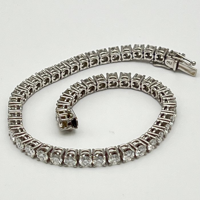 Tennisarmbånd - 18 kraat Hvidguld -  6.60ct. tw. Diamant (Natur) - Diamant - Diamant armbånd