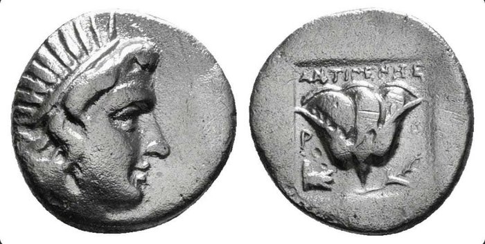 Karien Drachm ca 188-170 BC Plinthophoric standard Antigenes magistrate  (Ingen mindstepris)