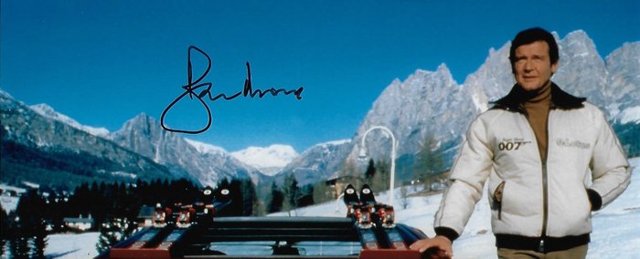 Roger Moore - Autographed Photo "For Your Eyes Only" James Bond 007 with b'bc COA.