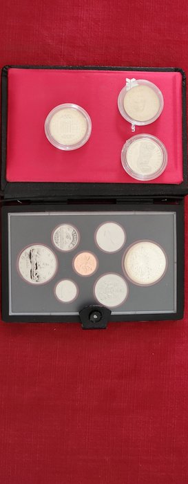 Canada, Förenta staterna. A Lot consisting of 3x USA Commemorative Half Dollars, together with a Canadian 1980 Double Dollar 1980-2000  (Ingen mindstepris)