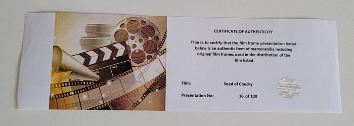 Seed of Chucky - Framed Film Cell Display with COA