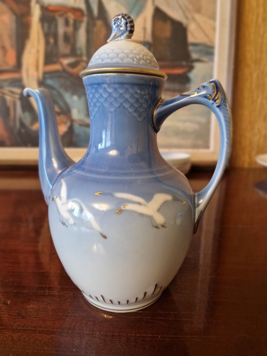 Bing  Grøndahl - Kaffesæt til 6 (19) - "Blue Seagull" - Porcelæn