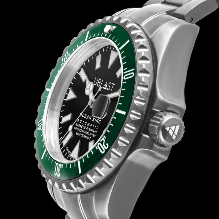 Ublast - Ocean King  Professional Diver - UBOK45200BL/GN - Swiss Automatic Sellita SW200 - Mænd - Ny