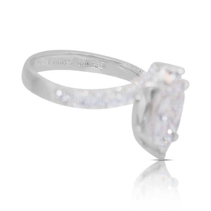 Ring - 18 kraat Hvidguld -  1.58ct. tw. Diamant (Natur) - Diamant