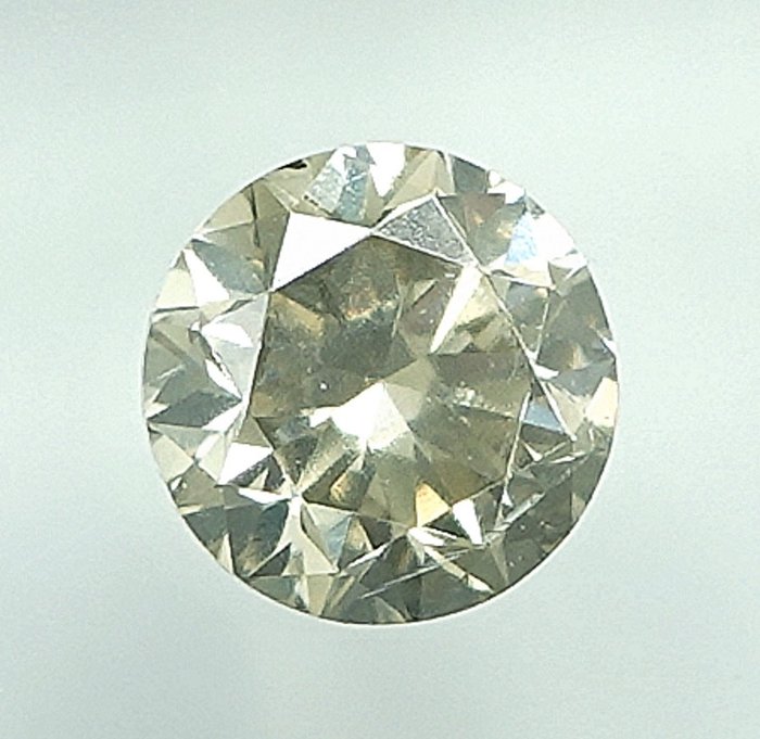 1 pcs Diamant  (Naturfarvet)  - 0.45 ct - Light Grålig Gul - SI2 - Gem Report Antwerp (GRA)