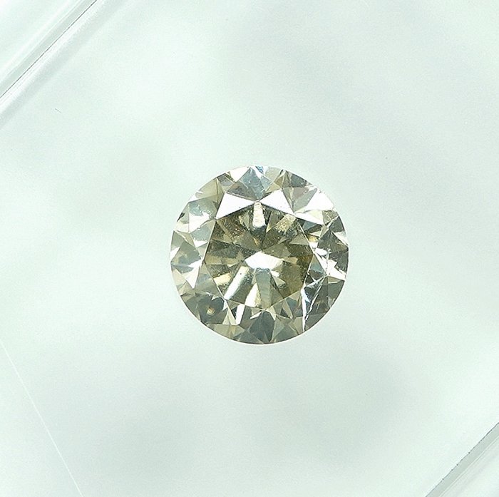 1 pcs Diamant  (Naturfarvet)  - 0.45 ct - Light Grålig Gul - SI2 - Gem Report Antwerp (GRA)