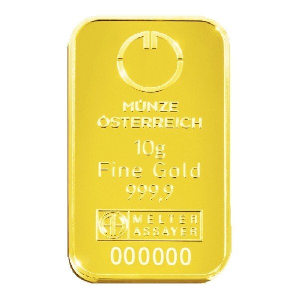 10 gram - Guld - .9999 - Austrian Mint KineBar - Forseglet