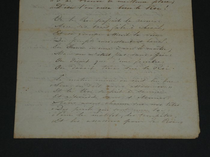 Delphine [Gay] de Girardin - Beau et long poème autographe signé de 4 pages - 1844