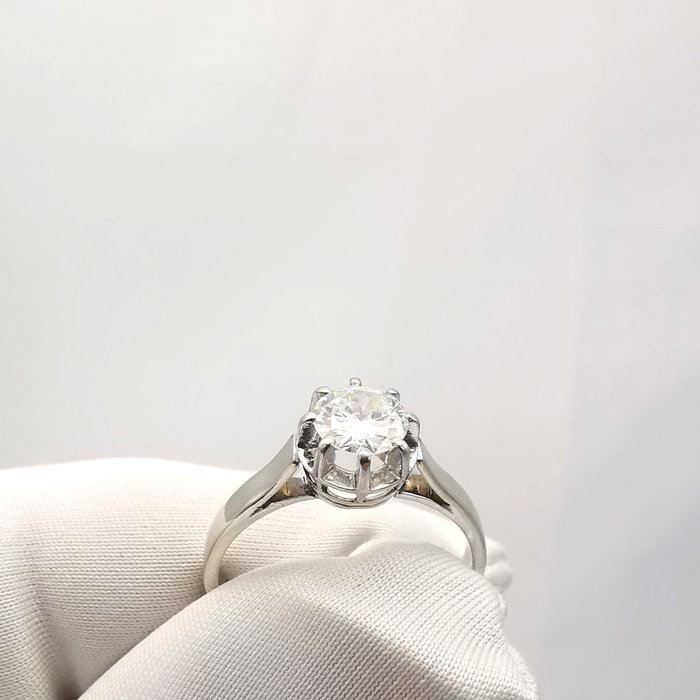 Forlovelsesring - 18 kraat Hvidguld, Platin -  0.60ct. tw. Diamant (Natur)