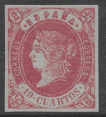 Spanien 1862 - Elizabeth II 19 værelser Graus certifikat - EDIFIL Nº 60