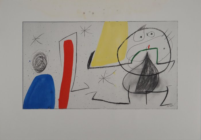 Joan Miro (1893-1983) - Femme et étoiles