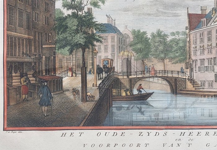 Holland - Amsterdam; J. Wagenaar / I. Tirion - Het Oude - Zyds - Heeren - Logement en de Voorpoort van't Gasthuis. - 1760