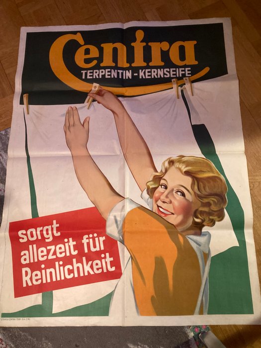 unbekannt - strapla centra terp. s4-2BG - Werbe Plakat Centra Kernseife sorgt allezeit für Reinlichkeit