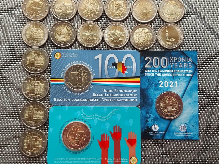 Europa 2 Euro 2007/2024 (19 moedas)  (Ingen mindstepris)