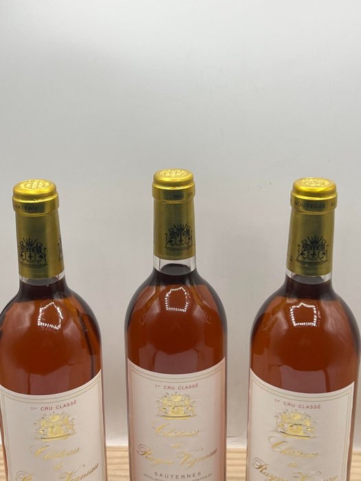 1991 Château de Rayne Vigneau - Sauternes 1er Grand Cru Classé - 3 Flasker (0,75 L)