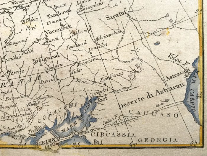 Russia, Polonia, Ucrania, Norvegia, Svezia, Lituania - øst Europa; Stabilimento Tipografico Enciclop. dell Antica Ditta Girolamo Tasso in Venezia 1870 - "Russia Svezia Norvegia.." 1875 - 1861-1880