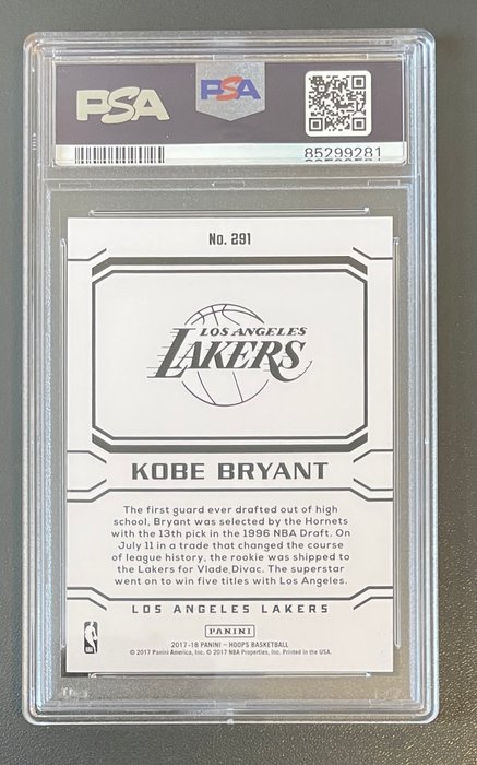 2017 Panini Hoops - Kobe Bryant - #291 PSA 10 - 1 Graded card