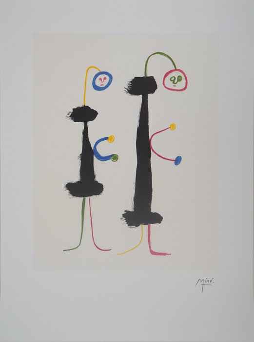 Joan Miro (1893-1983) - Couple amoureux surréaliste