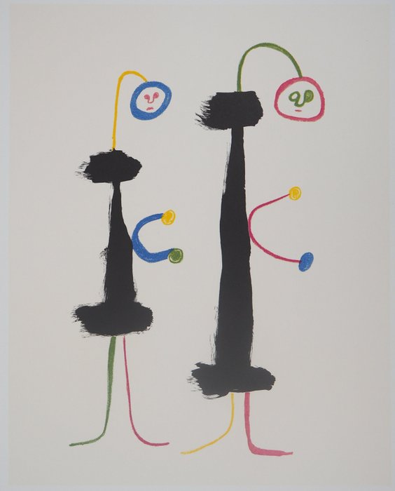 Joan Miro (1893-1983) - Couple amoureux surréaliste