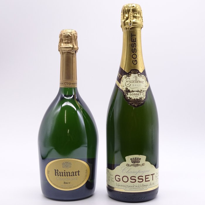 Gosset, Ruinart - Champagne - 2 Flasker (0,75 L)