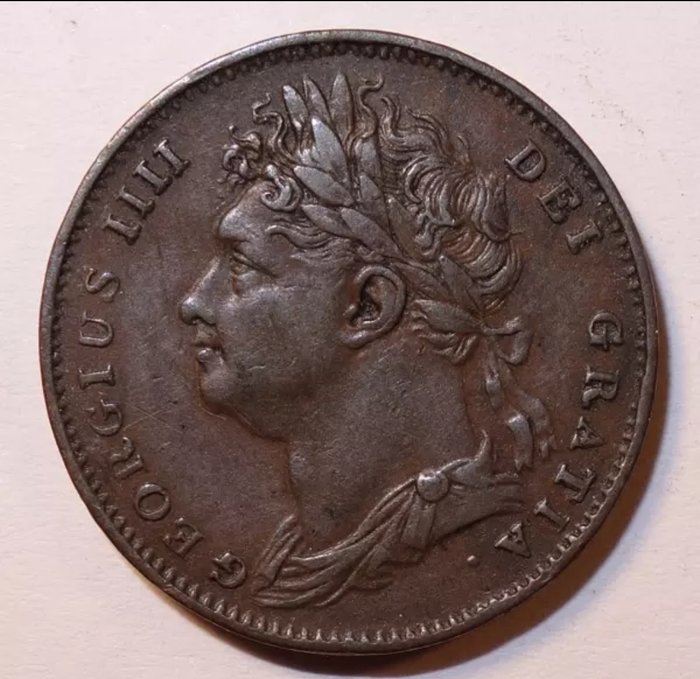 Storbritannien. George IV (1820-1830). 1 Farthing 1822 SUPERB DETAIL!  (Ingen mindstepris)